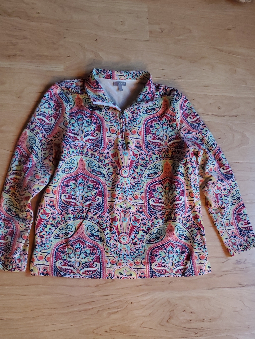 Talbots Multicolor Paisley Collar Popover